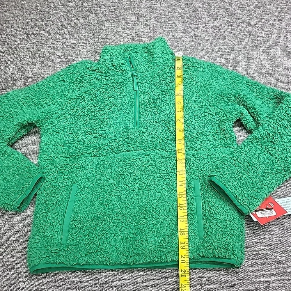 Kids Boys Girls Cozy Lounge Sherpa Sweatshirt Pullover Large Size 10/12 Green